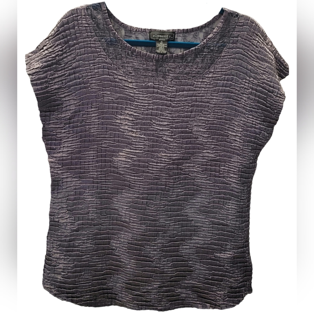 Vintage Crepe Blouse Elementz Women's Plus Size 1X shimmery with stretch